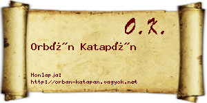 Orbán Katapán névjegykártya